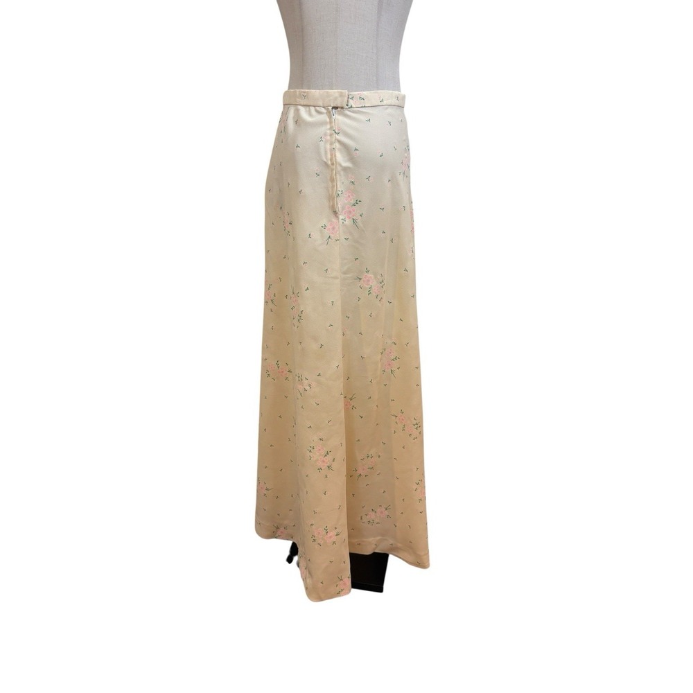 Vtg 70s Maxi Skirt Floral‎ Cottagecore Praire Boho Soft Girl Coquette - Picture 5 of 7